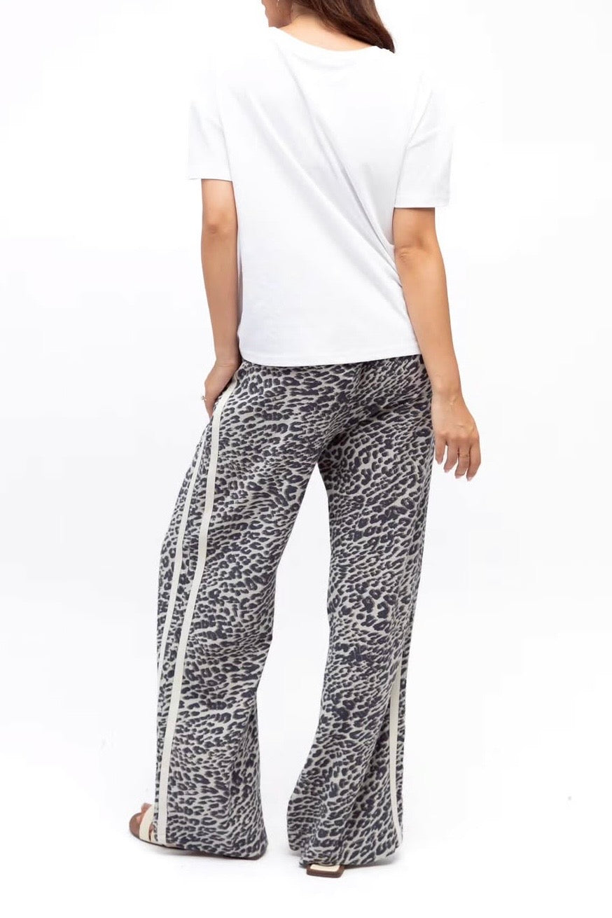Linen Leopard Racer Pant