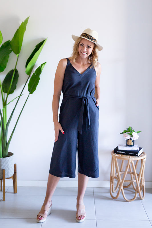 Hendrix Jumpsuit - Indi Navy Grey