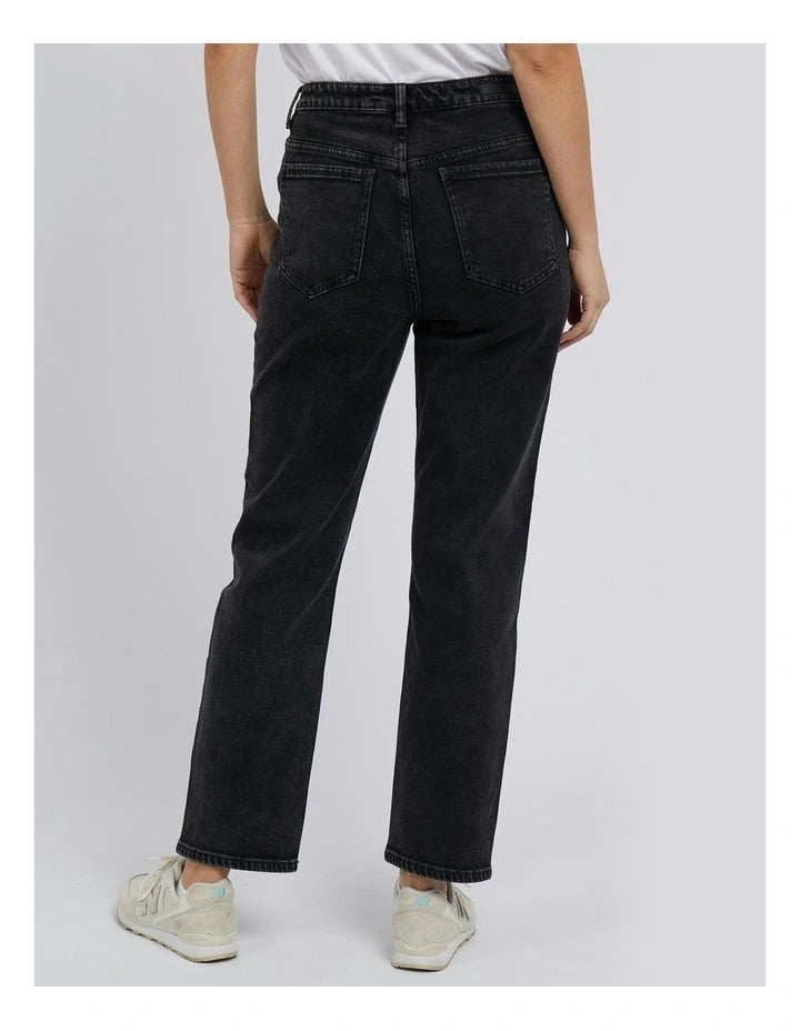 Enmore Wide Leg Jean- Washed Black
