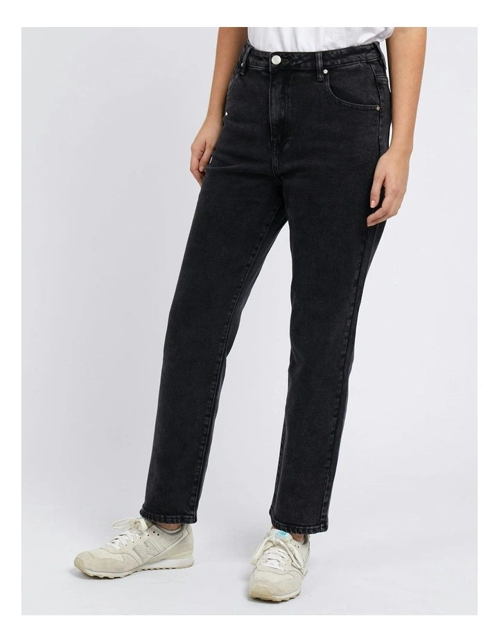 Enmore Wide Leg Jean- Washed Black