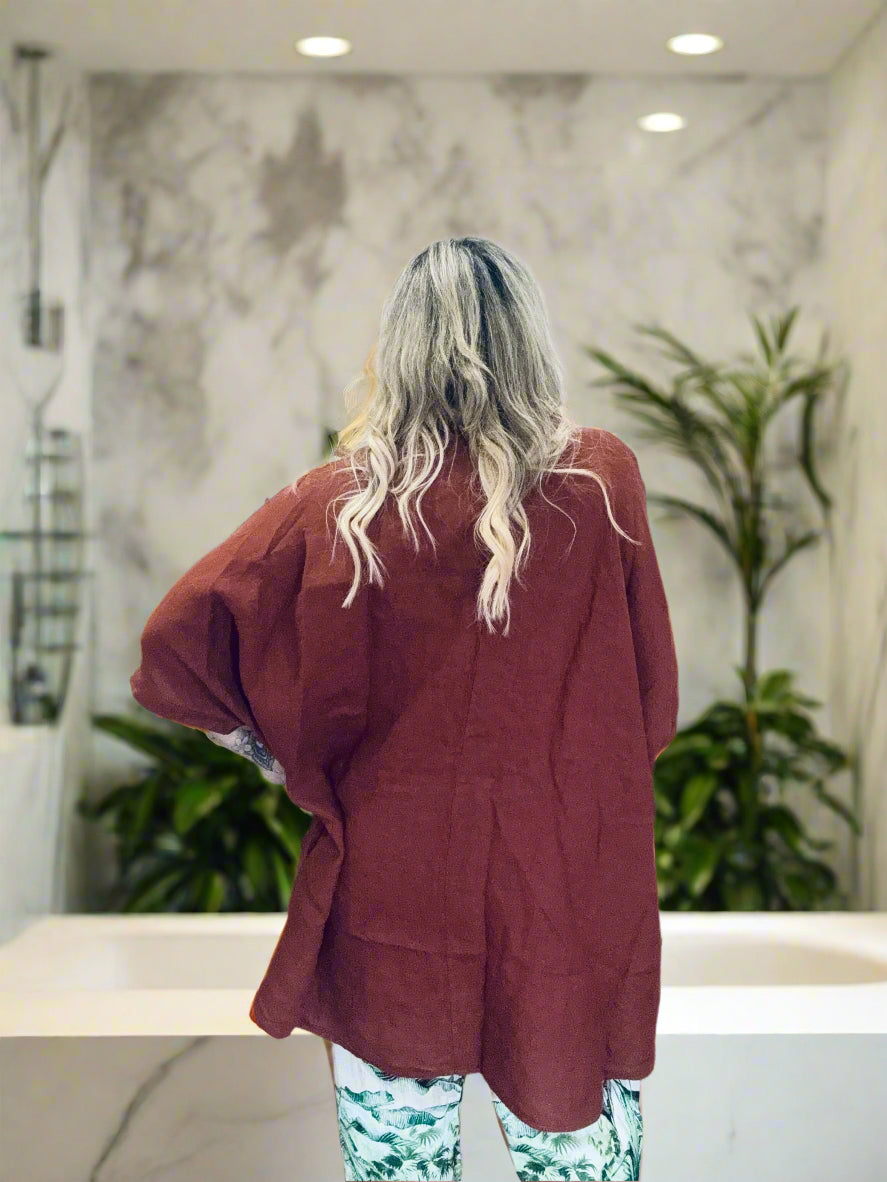 Linen Rusty Shirt - Rust
