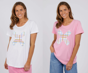 Cross Your Fingers Tee- Sherbet Pink