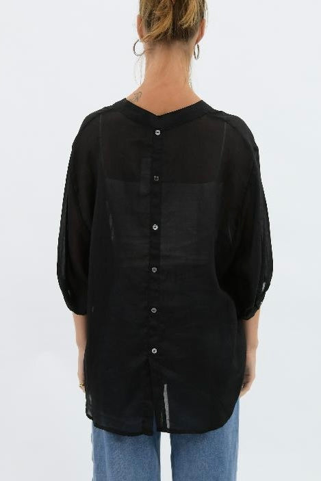 Lara Linen Shirt - Black