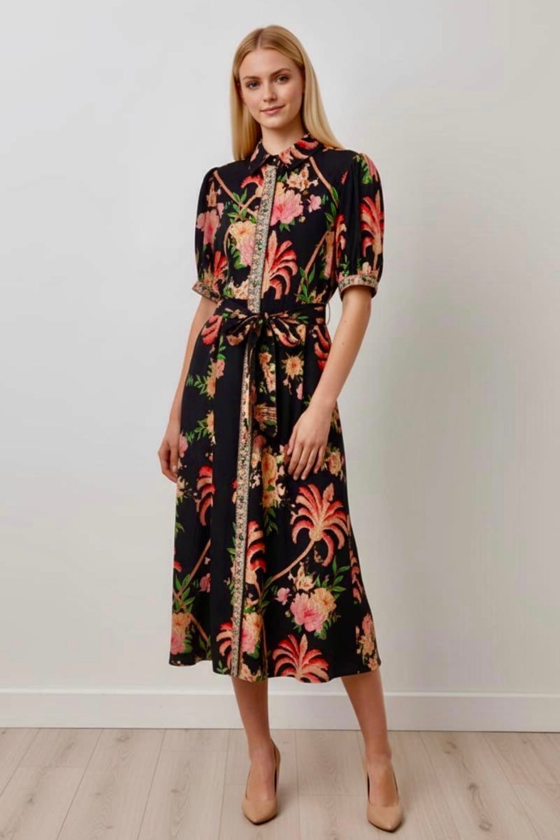 Tutti Palm Dress- Black