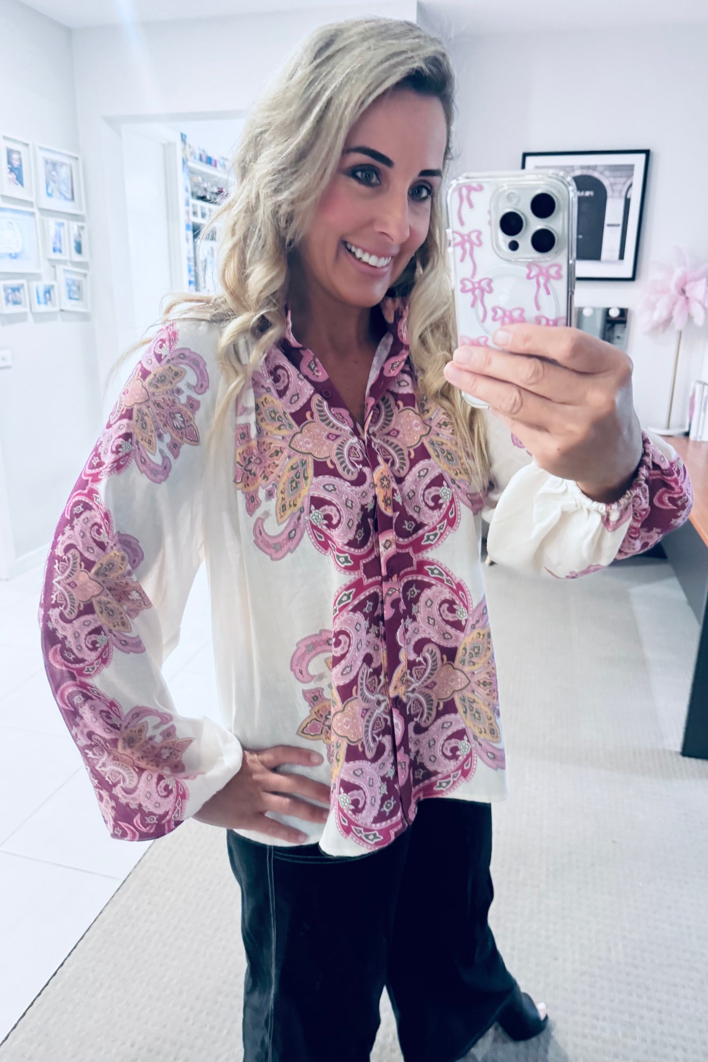 Burgundy Paisley Shirt