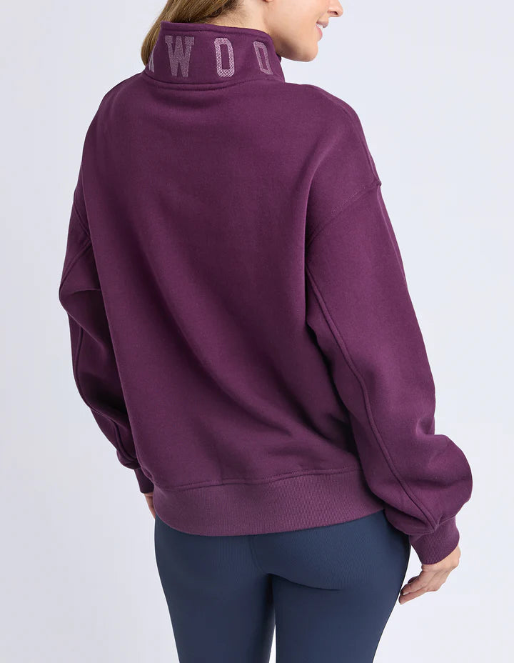 College Zip Crew- Plum