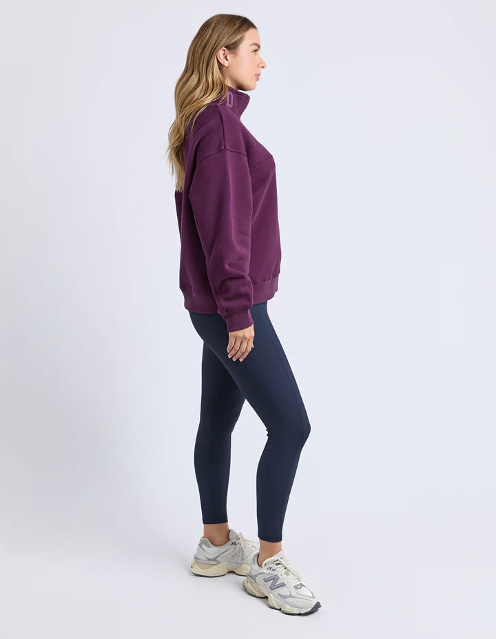 College Zip Crew- Plum