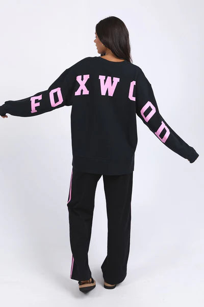 Interval Crew- Black with Neon Pink