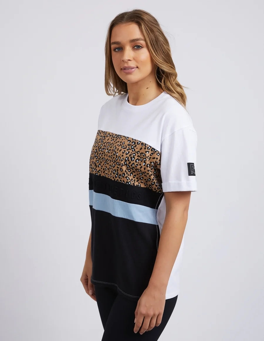 Foxwood Panel Tee- White/Blue/Black
