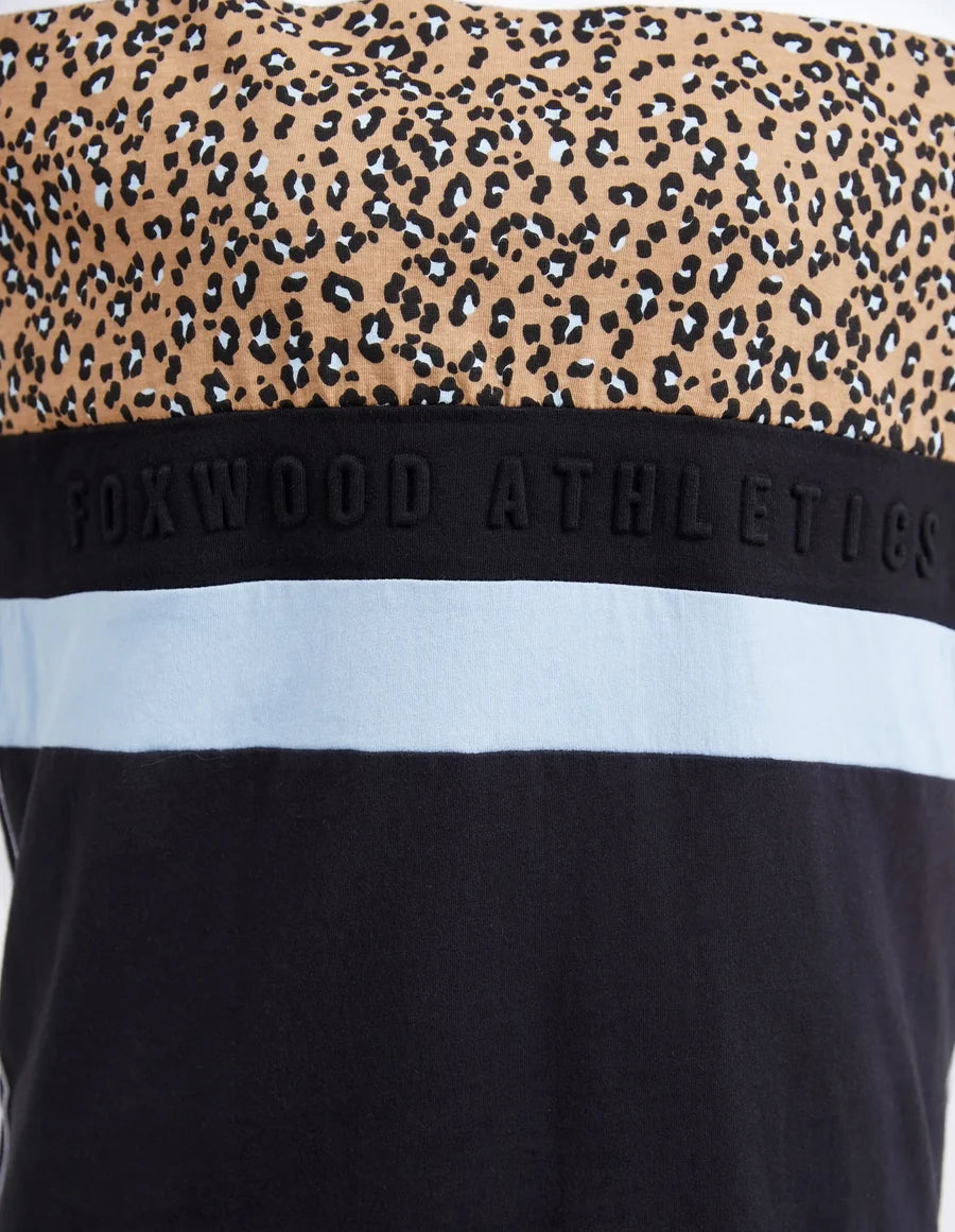 Foxwood Panel Tee- White/Blue/Black