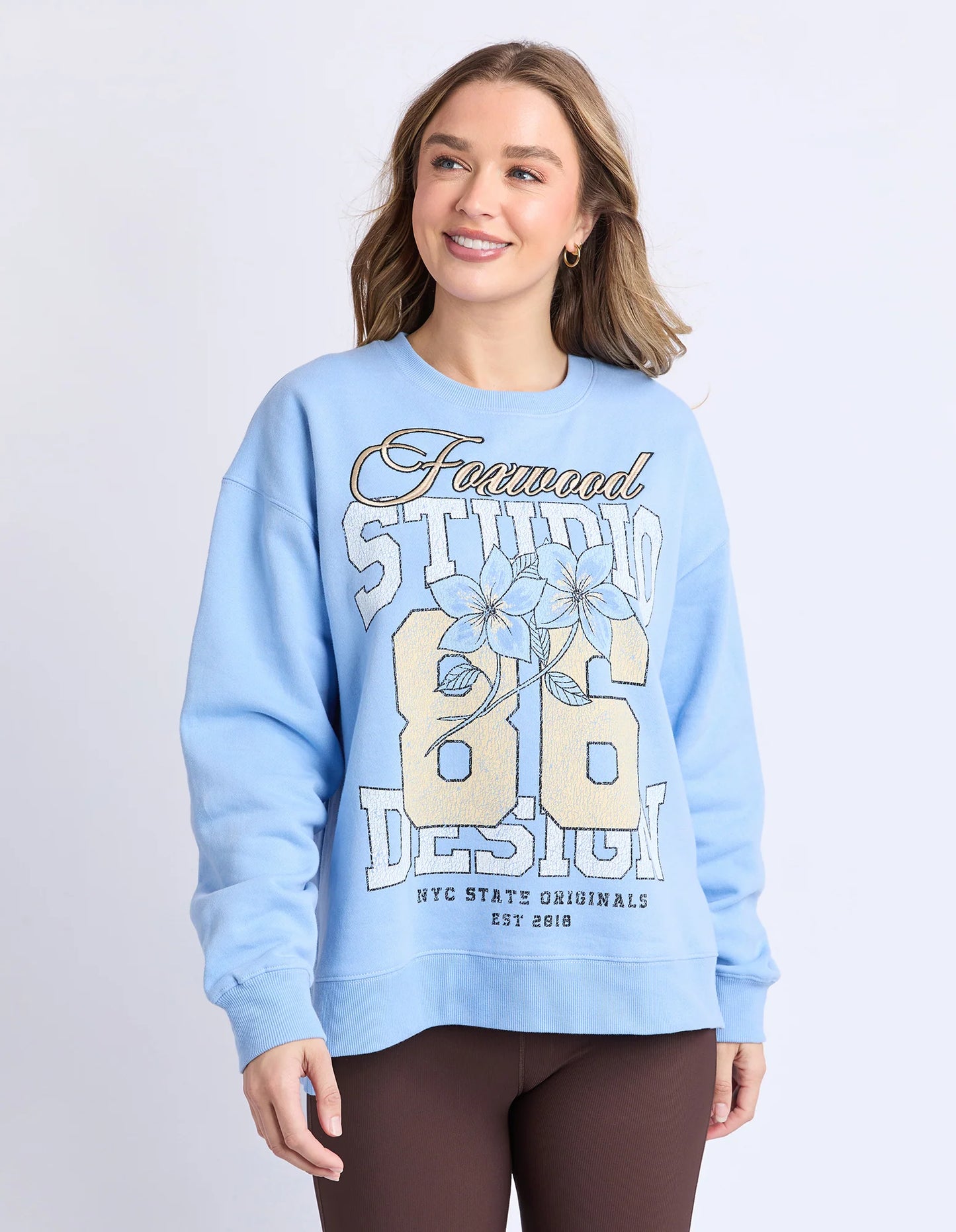 Floral Club Crew- Blue