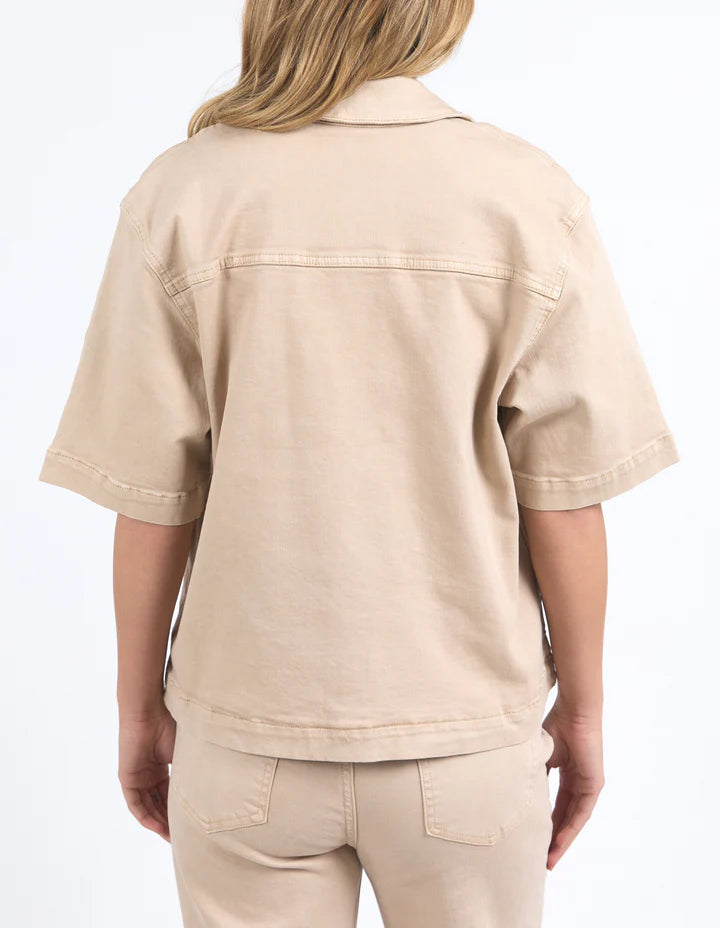Adira Denim Shirt- Oat