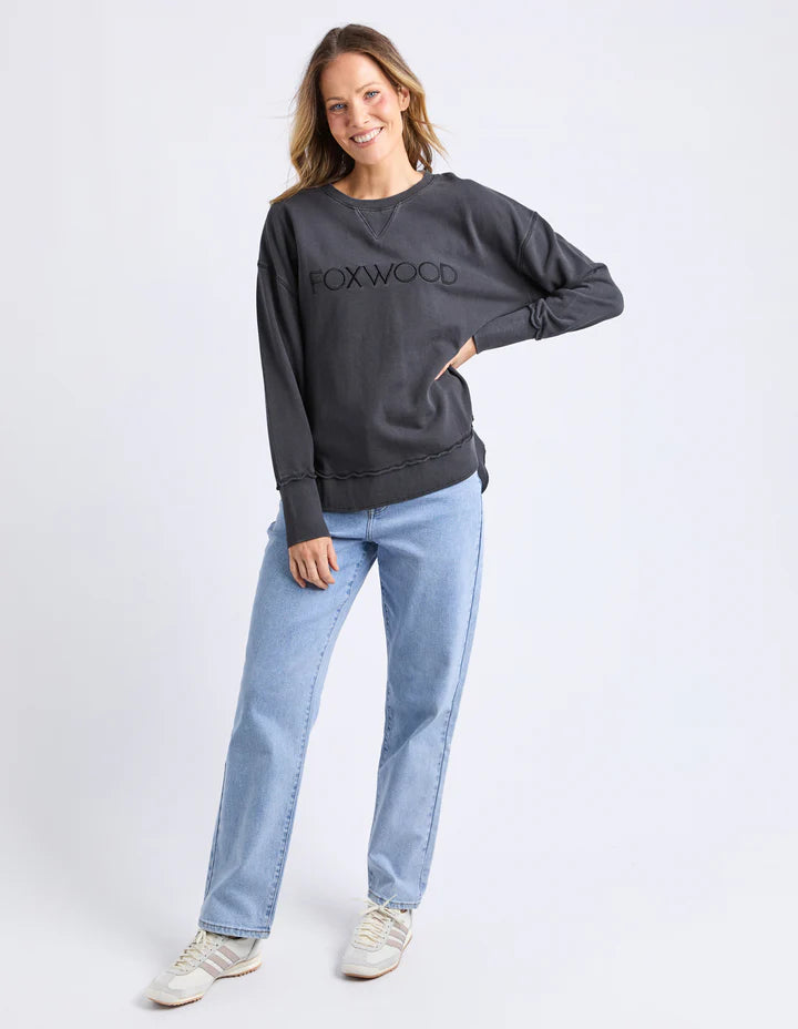 Washed Simplified Crew- Washed Black
