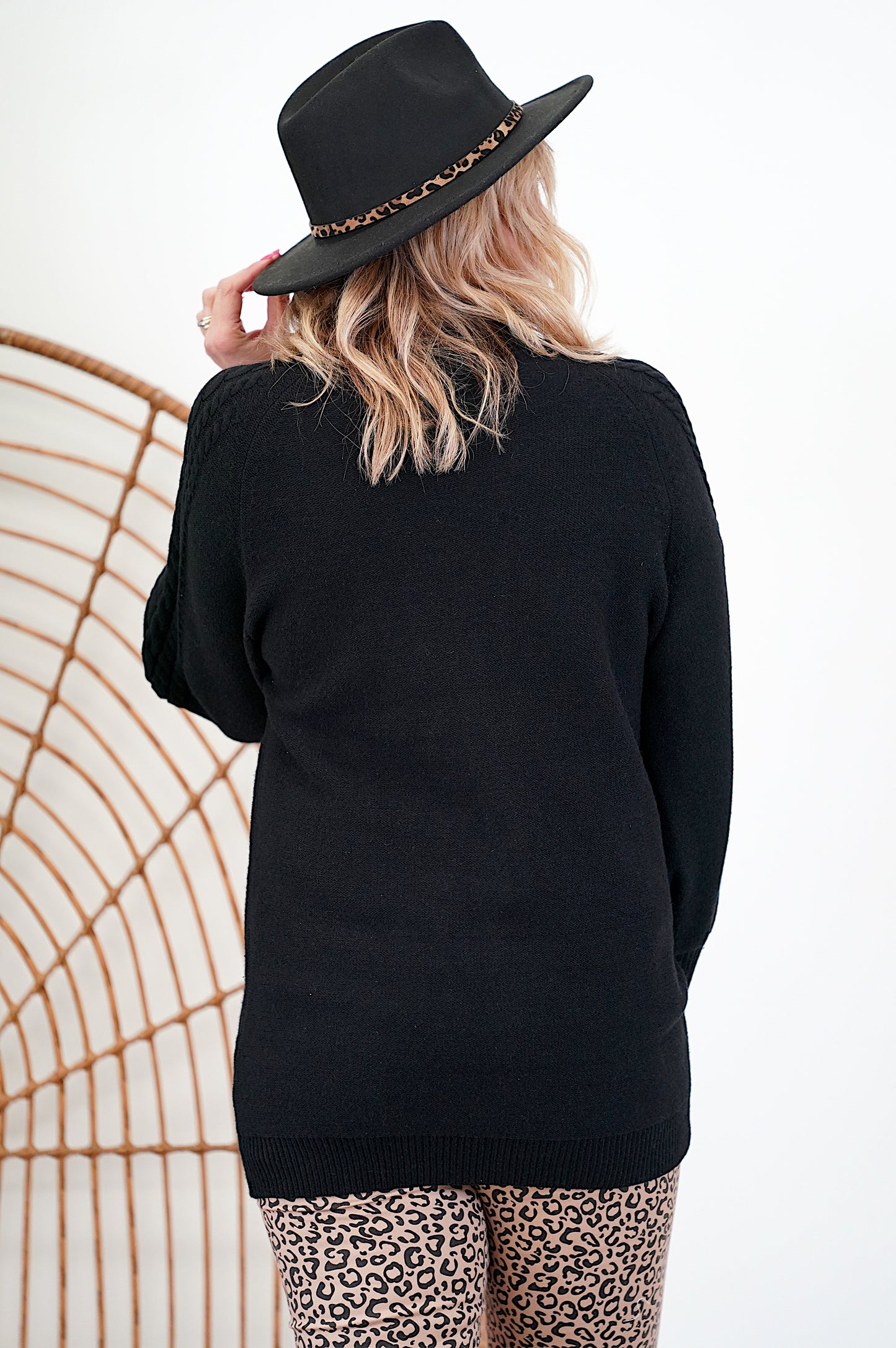 Chunky Long Line Knit - Black