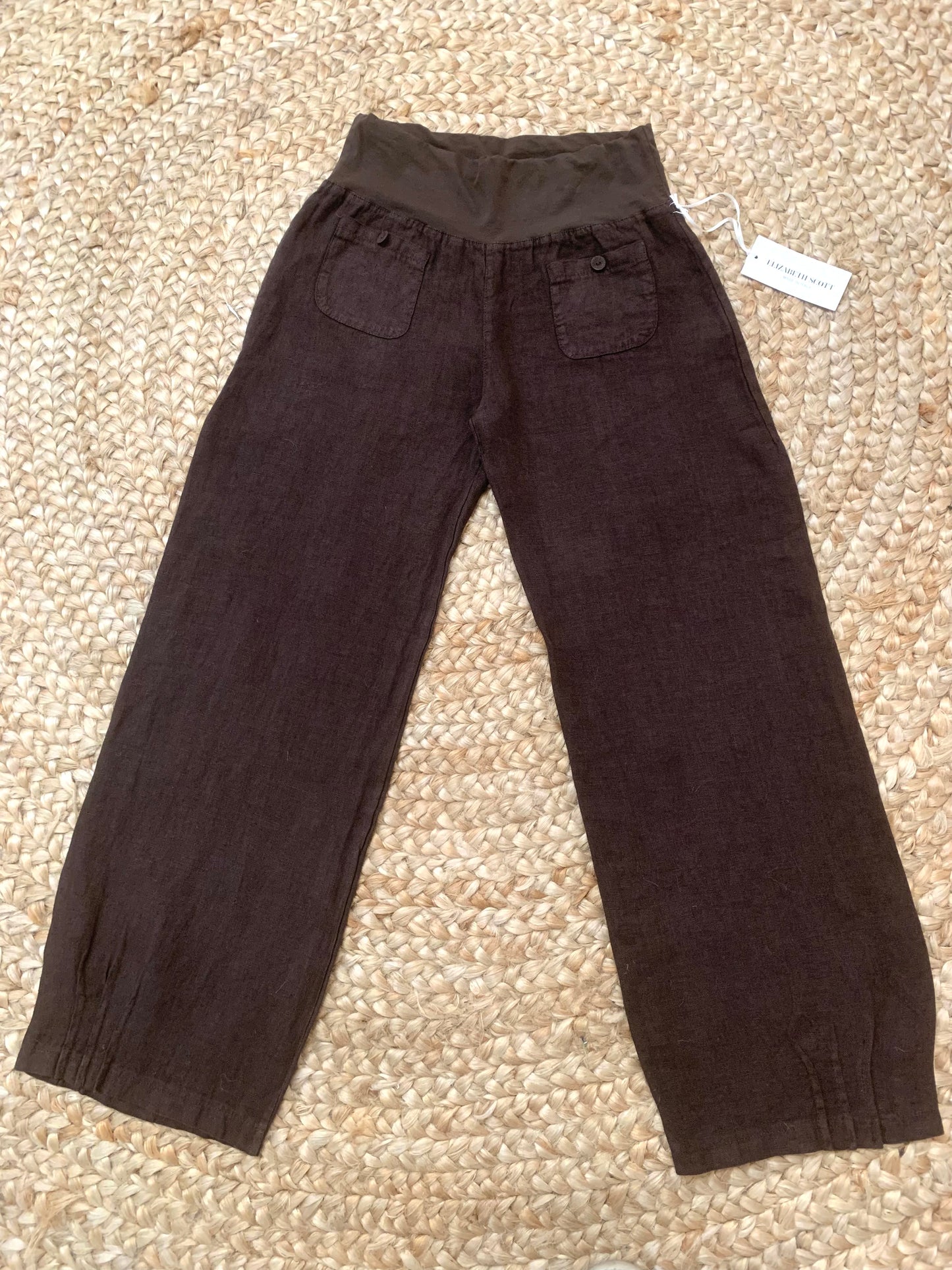 Italian Relax Linen Pant - Chocolate