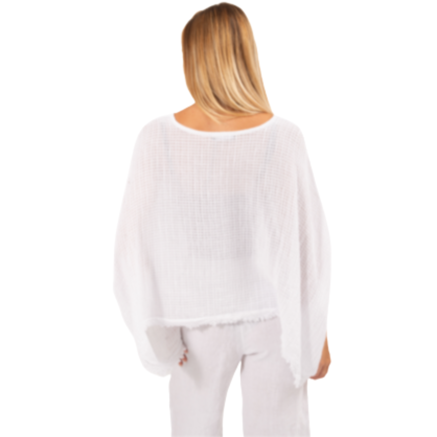 Linen Rosa Top- White