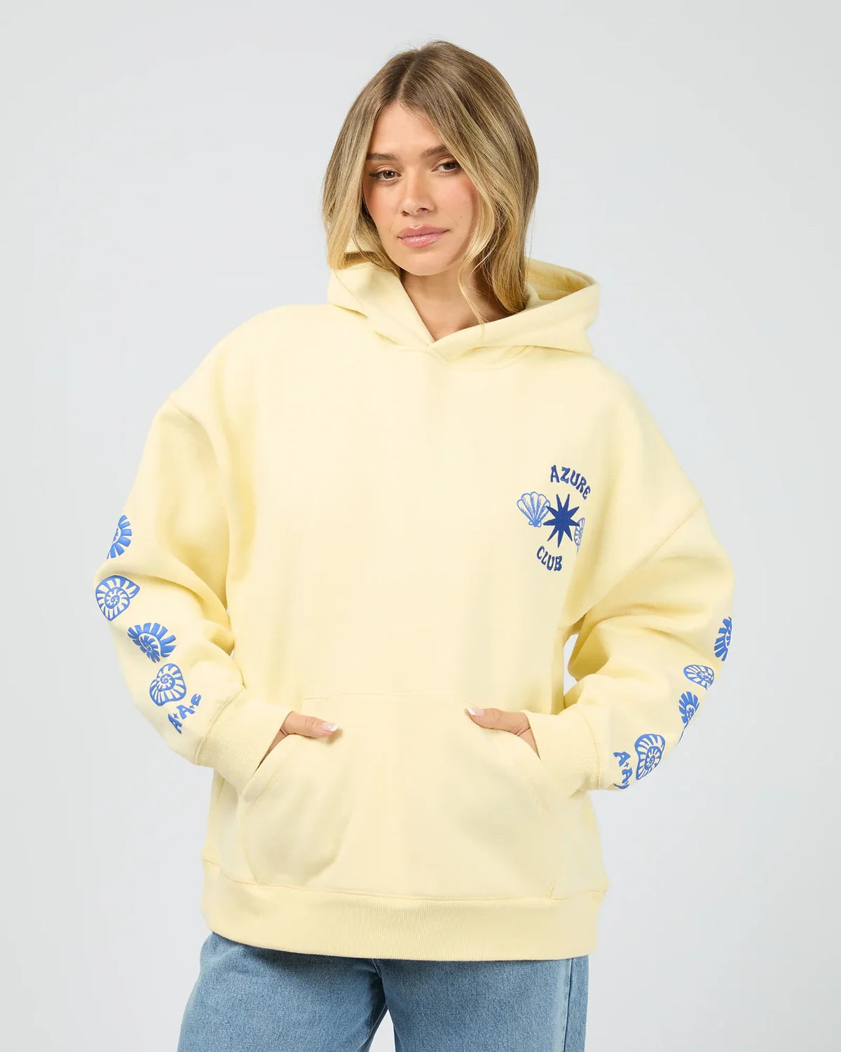 Azure Club Relaxed Hoodie- Yellow