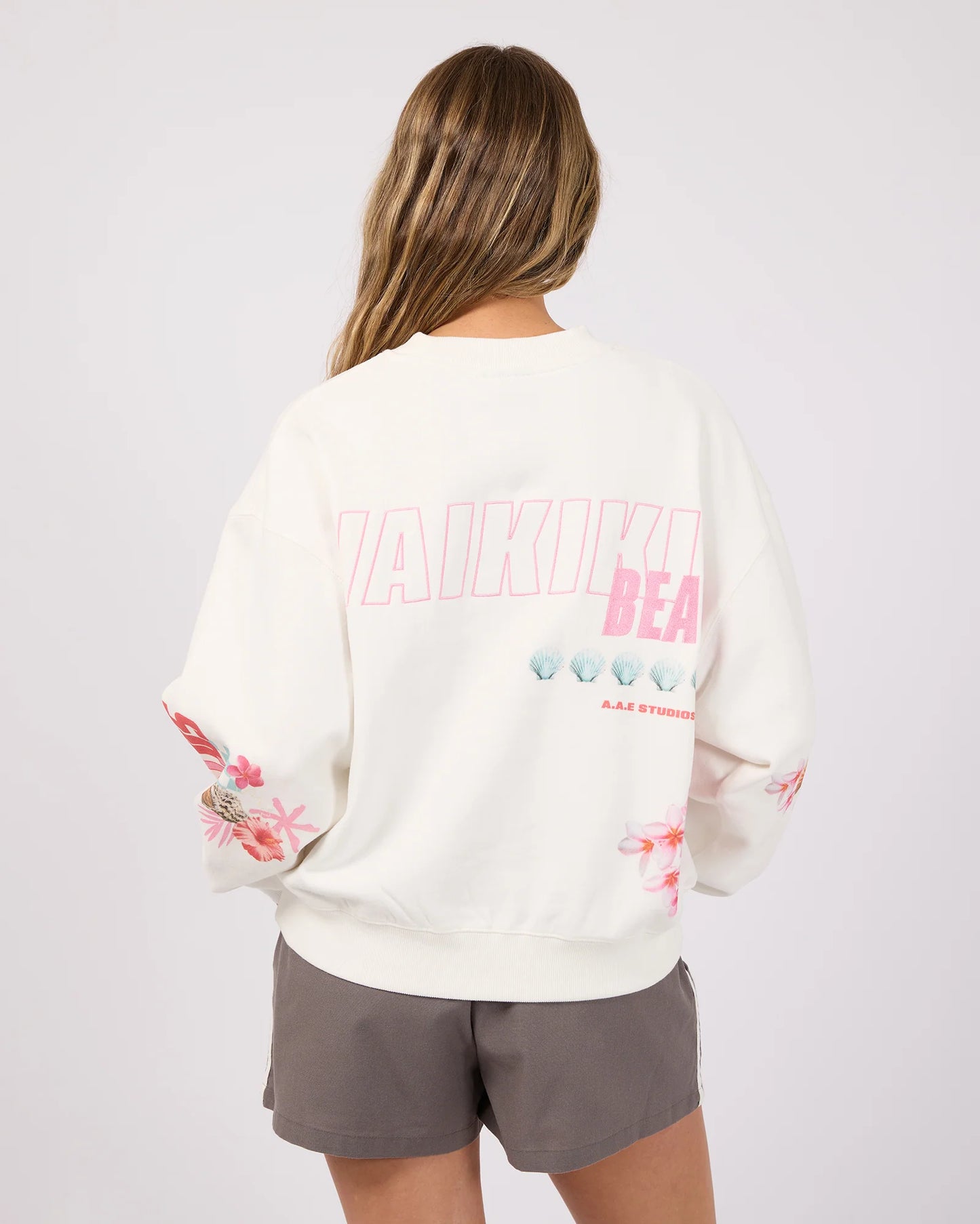 Hawaiian Hibiscus Box Crew - Vintage White