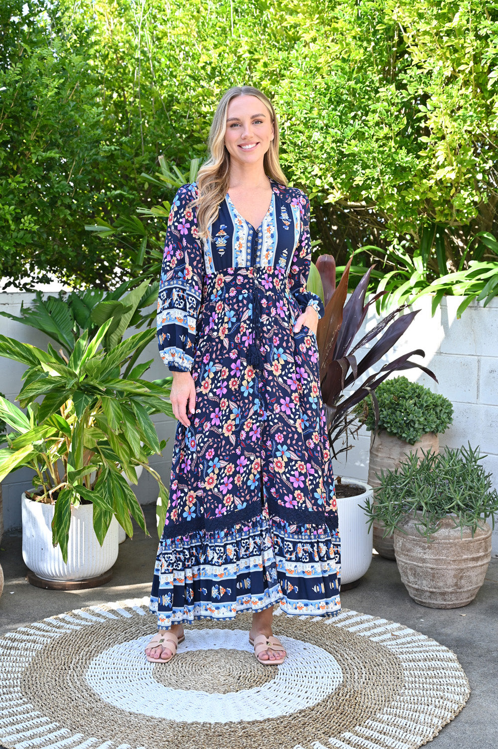 Navy Forest Maxi Dress