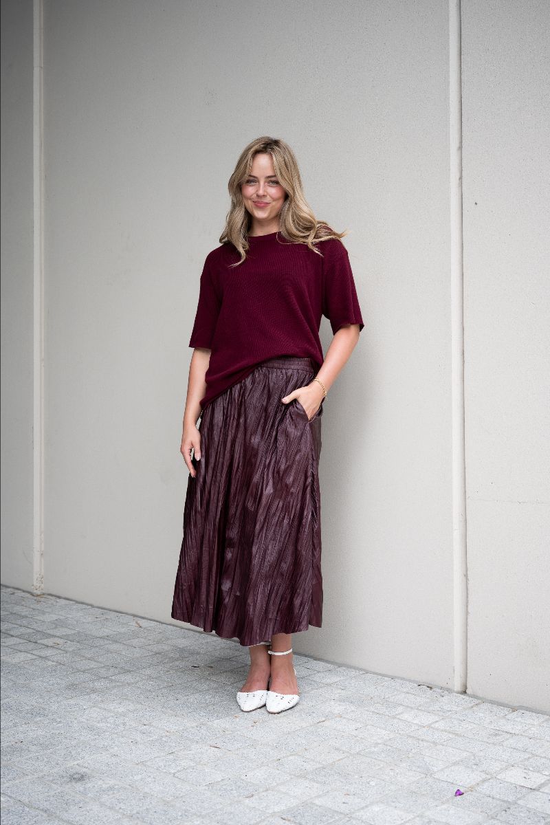 Knit Tee- Plum