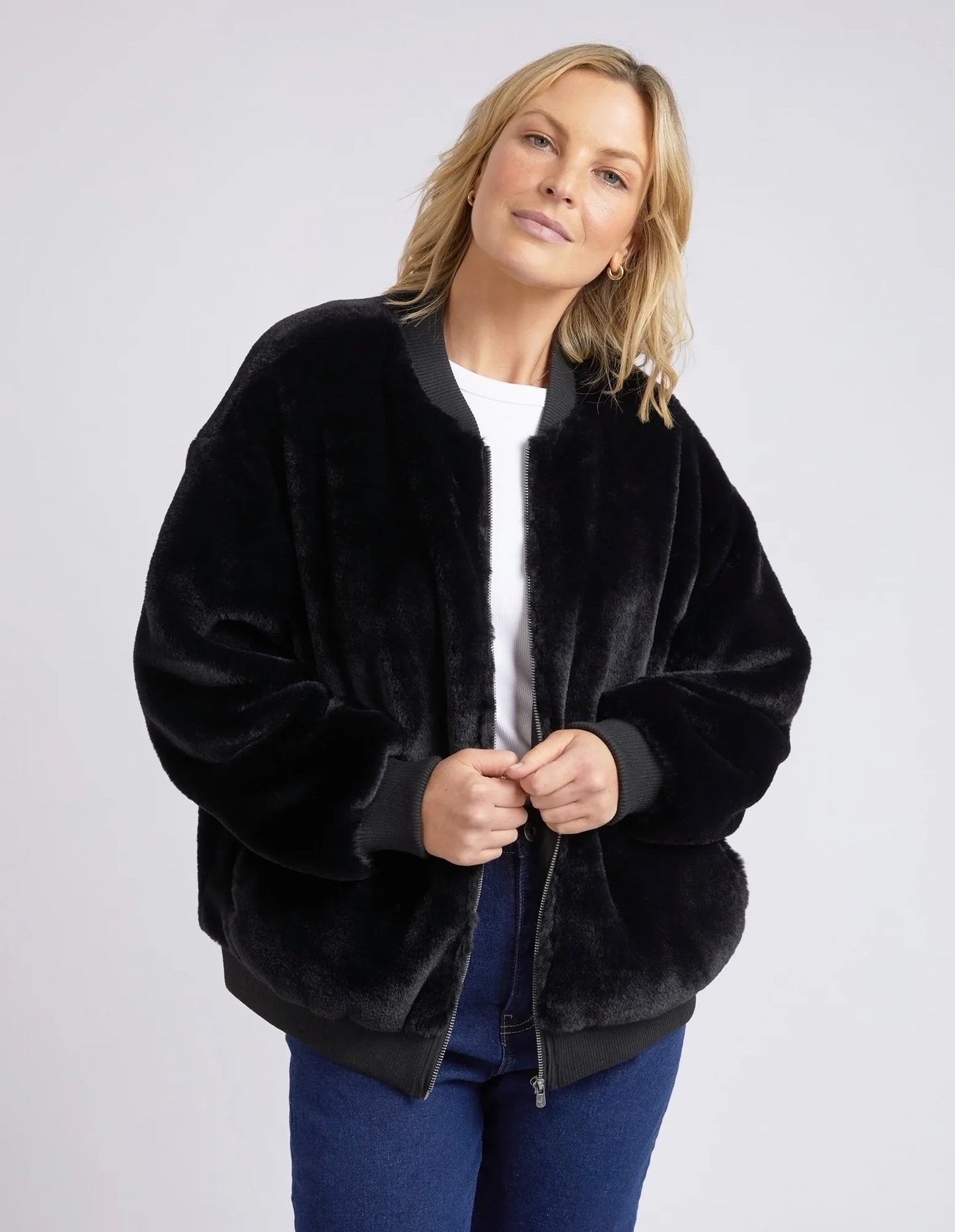 Blaze Fur Jacket - Black