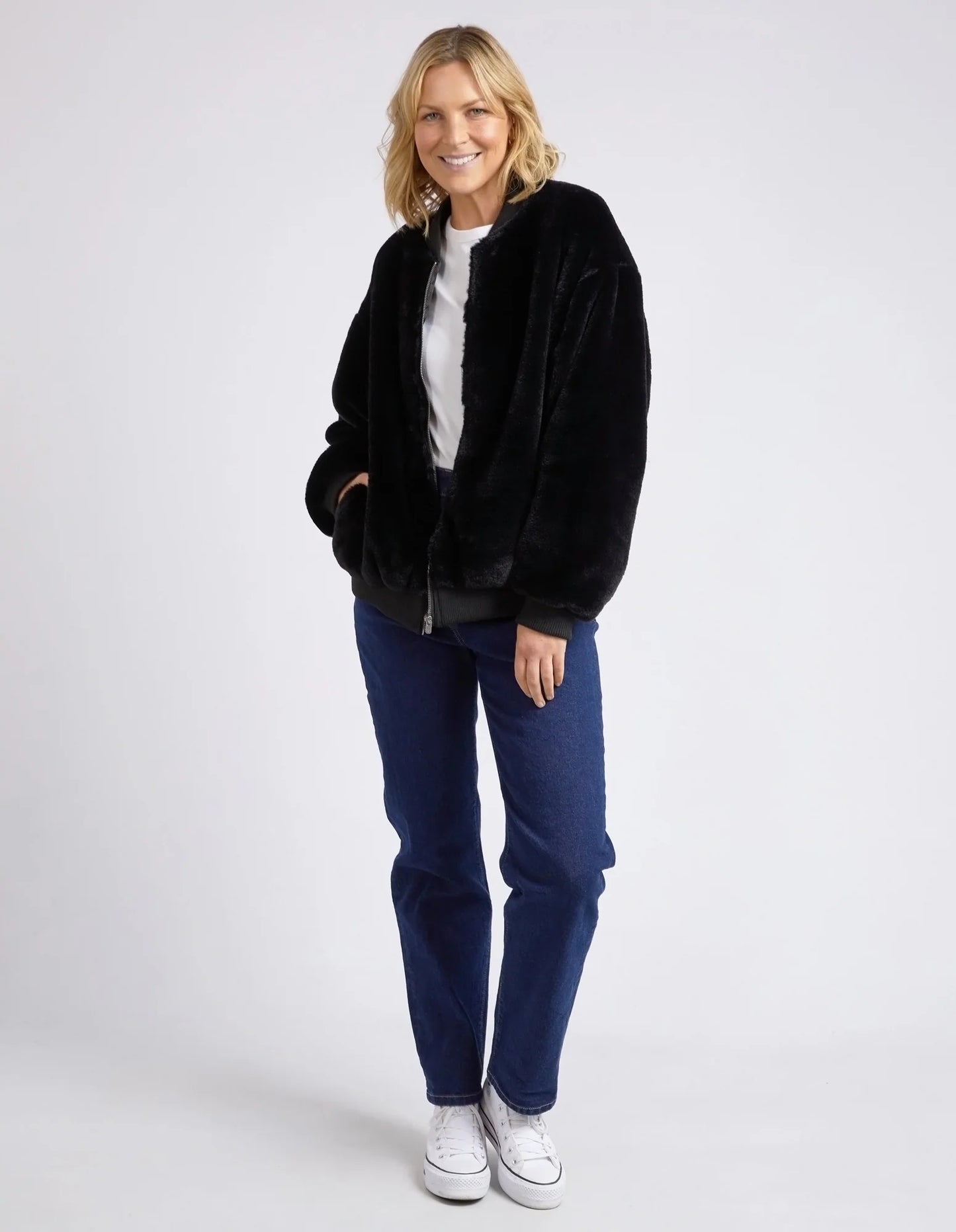 Blaze Fur Jacket - Black