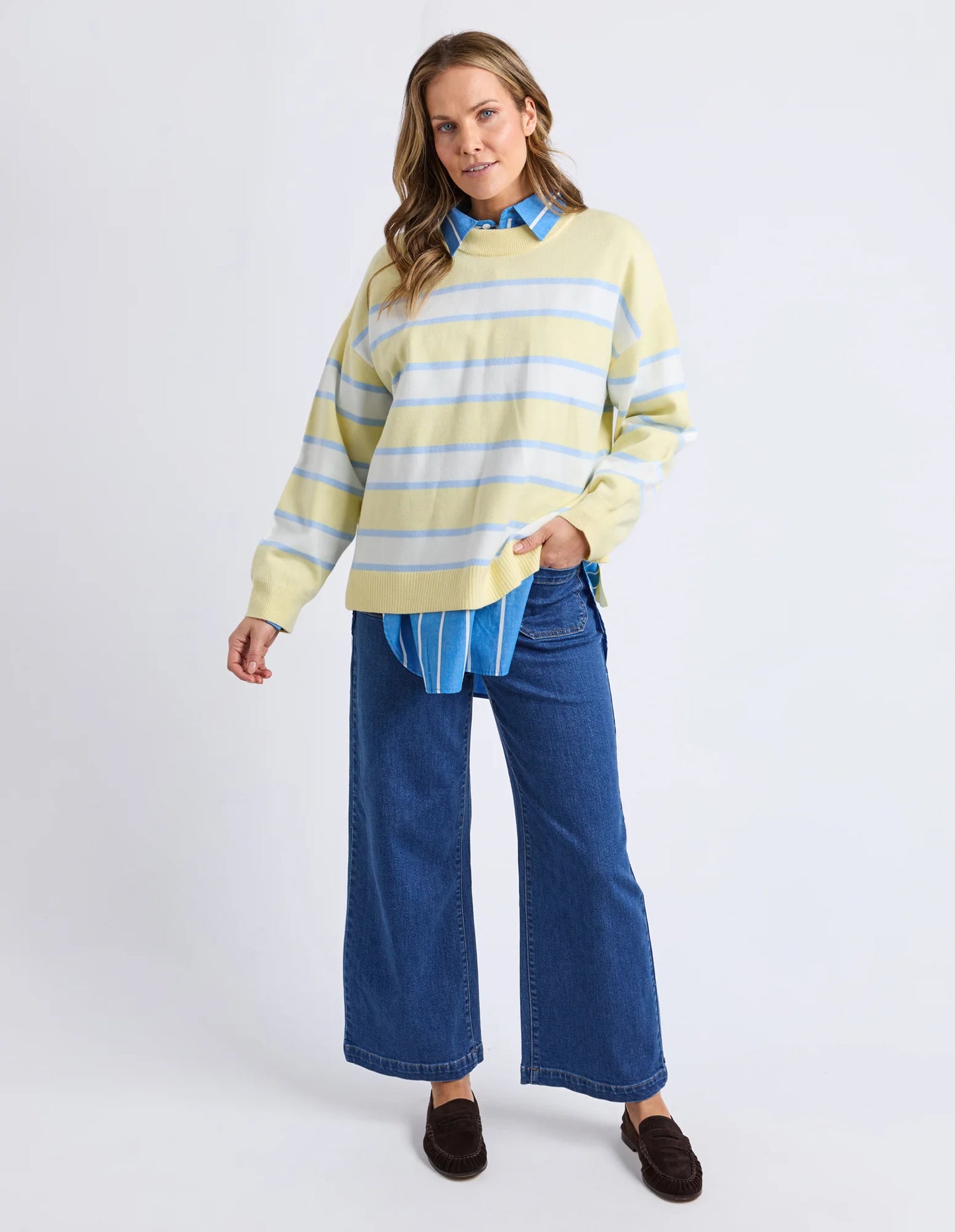 Joni Stripe Knit- Pale Banana Stripe