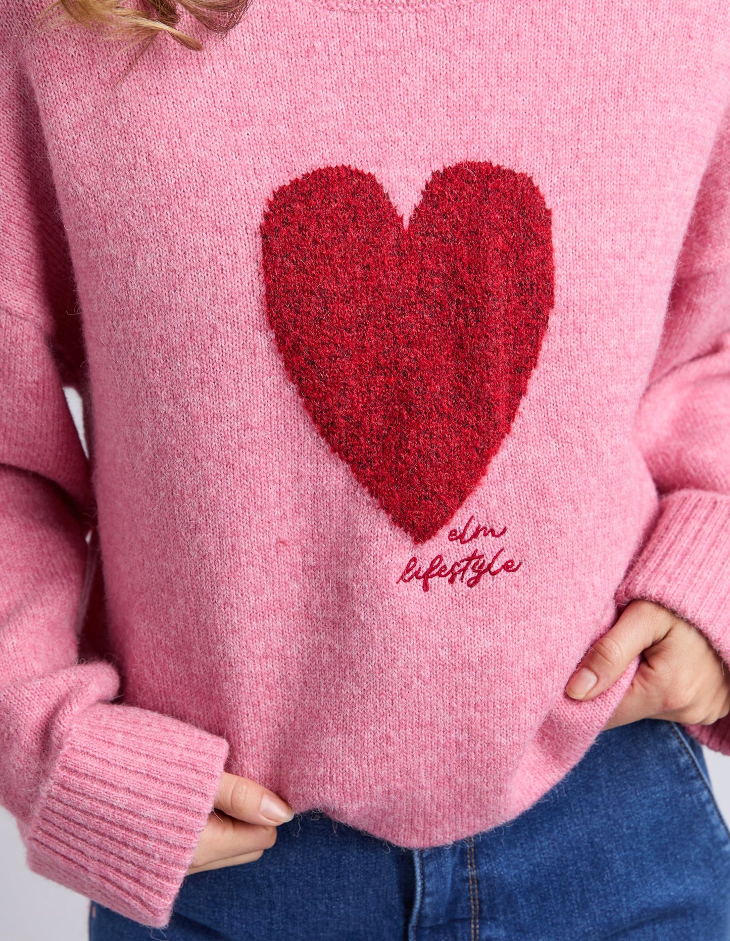Elm Heart Knit- Quartz Pink