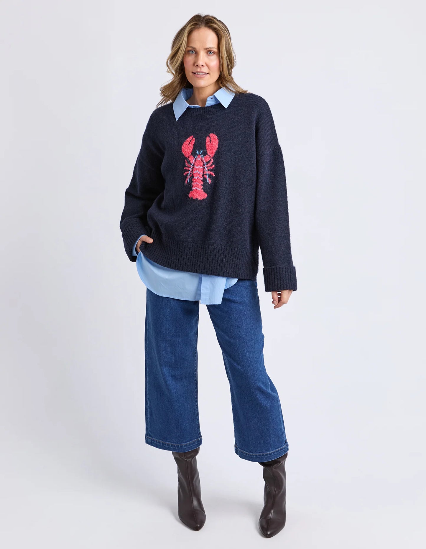 Elm Lobster Knit - Navy