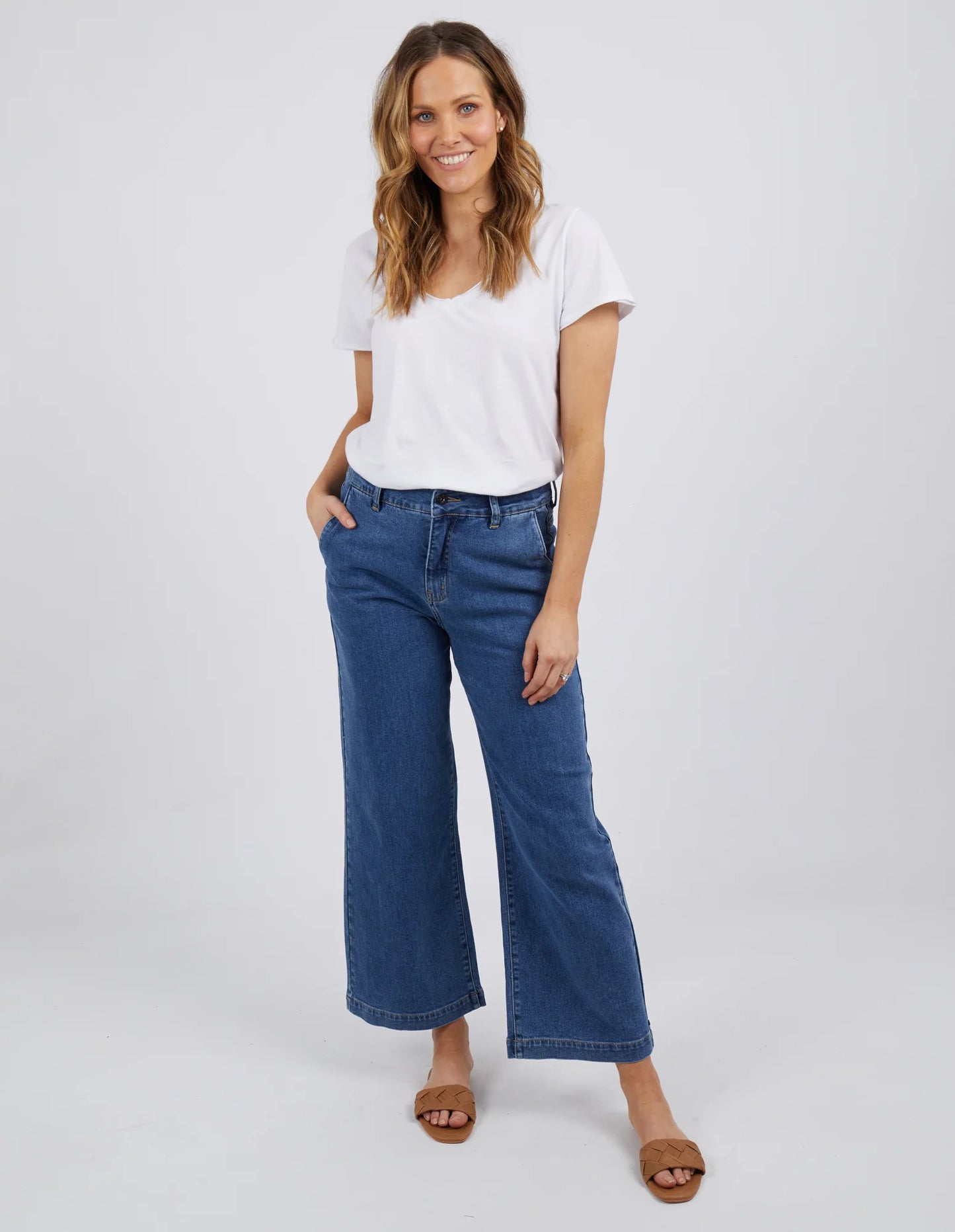 Izzy Wide Leg Jean- Dark Blue wash