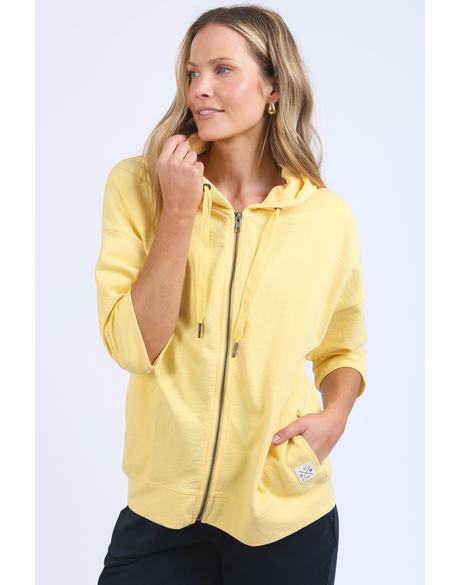 Beachy Zip Hoodie- Pale Banana