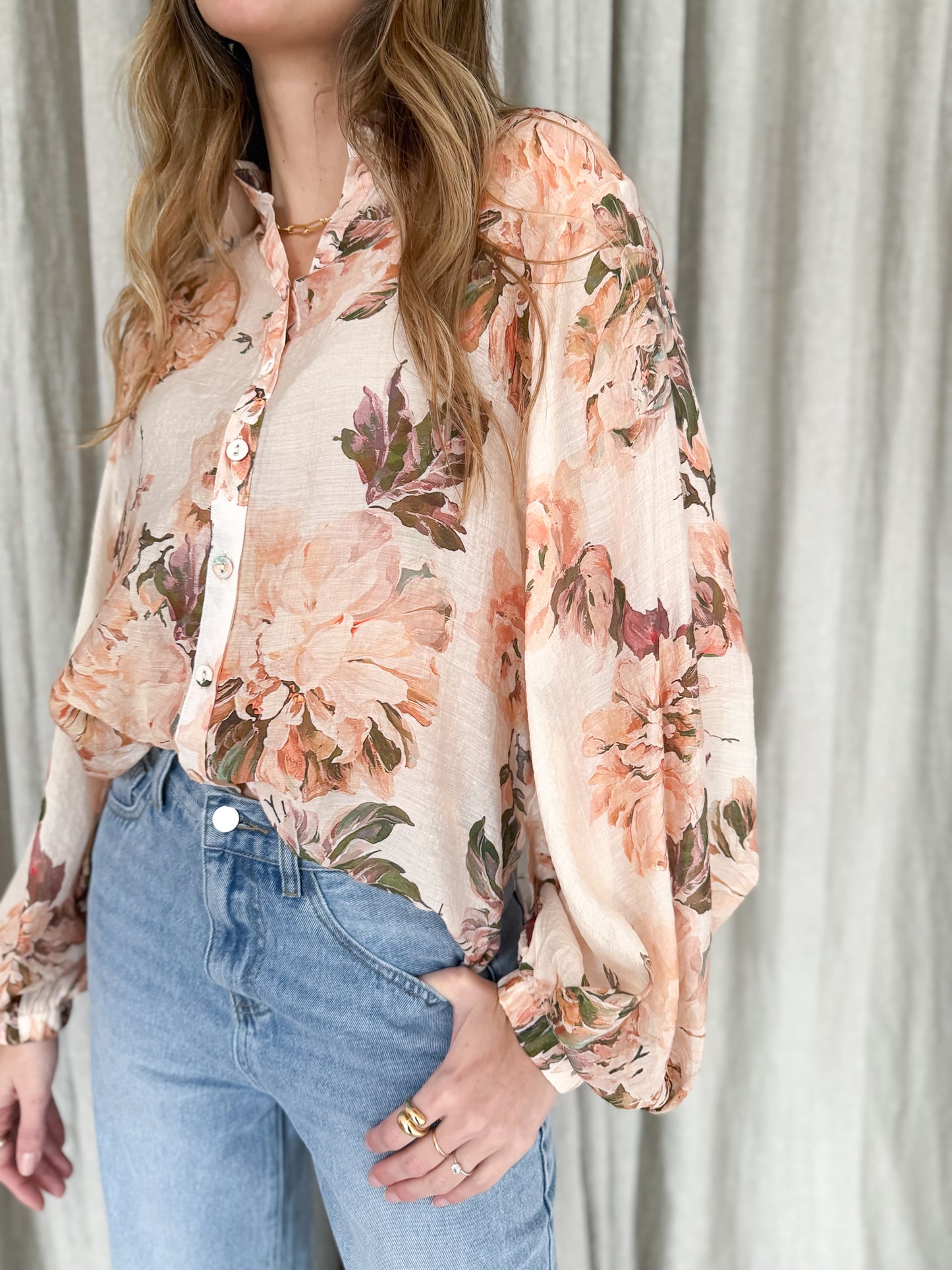 Peach Flower Shirt