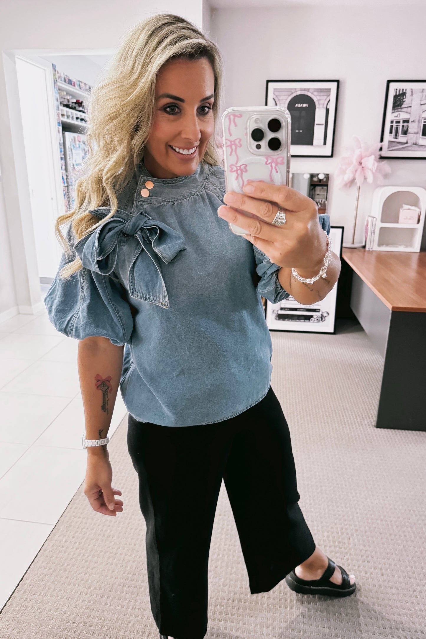 Denim Bow Shirt