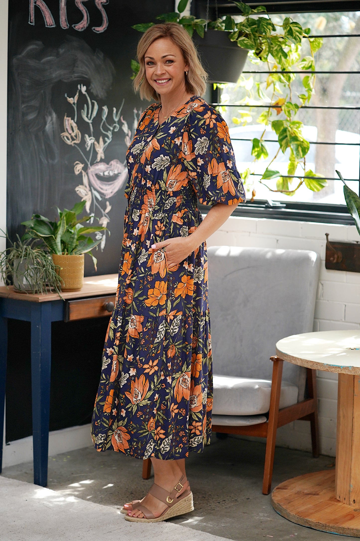 Navy Citrus Dress