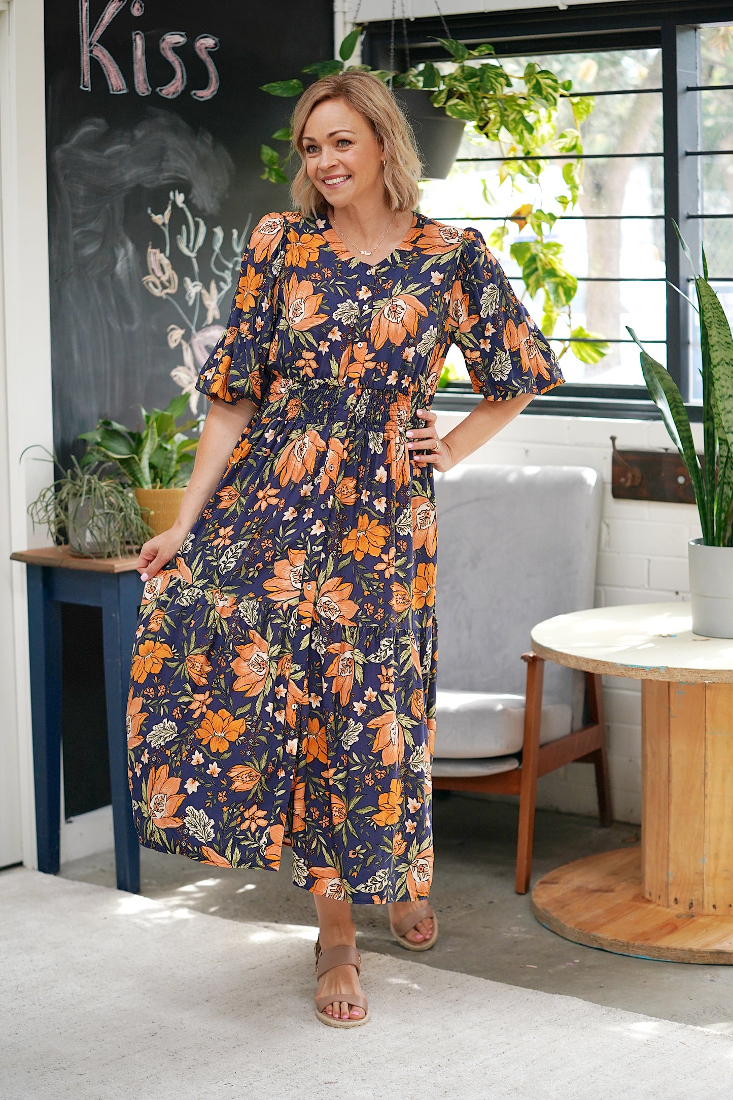 Navy Citrus Dress