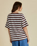 Relax Boxy Tee- Brown Stripe