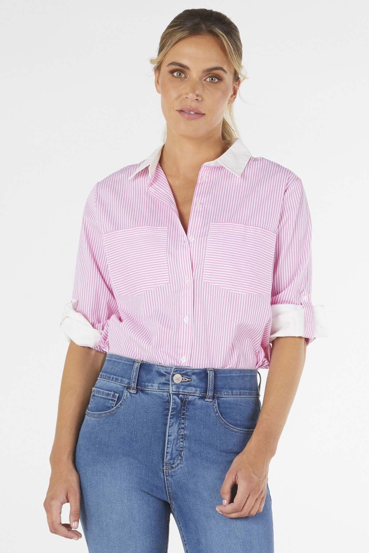 Heston Shirt - Pink Pinstripe