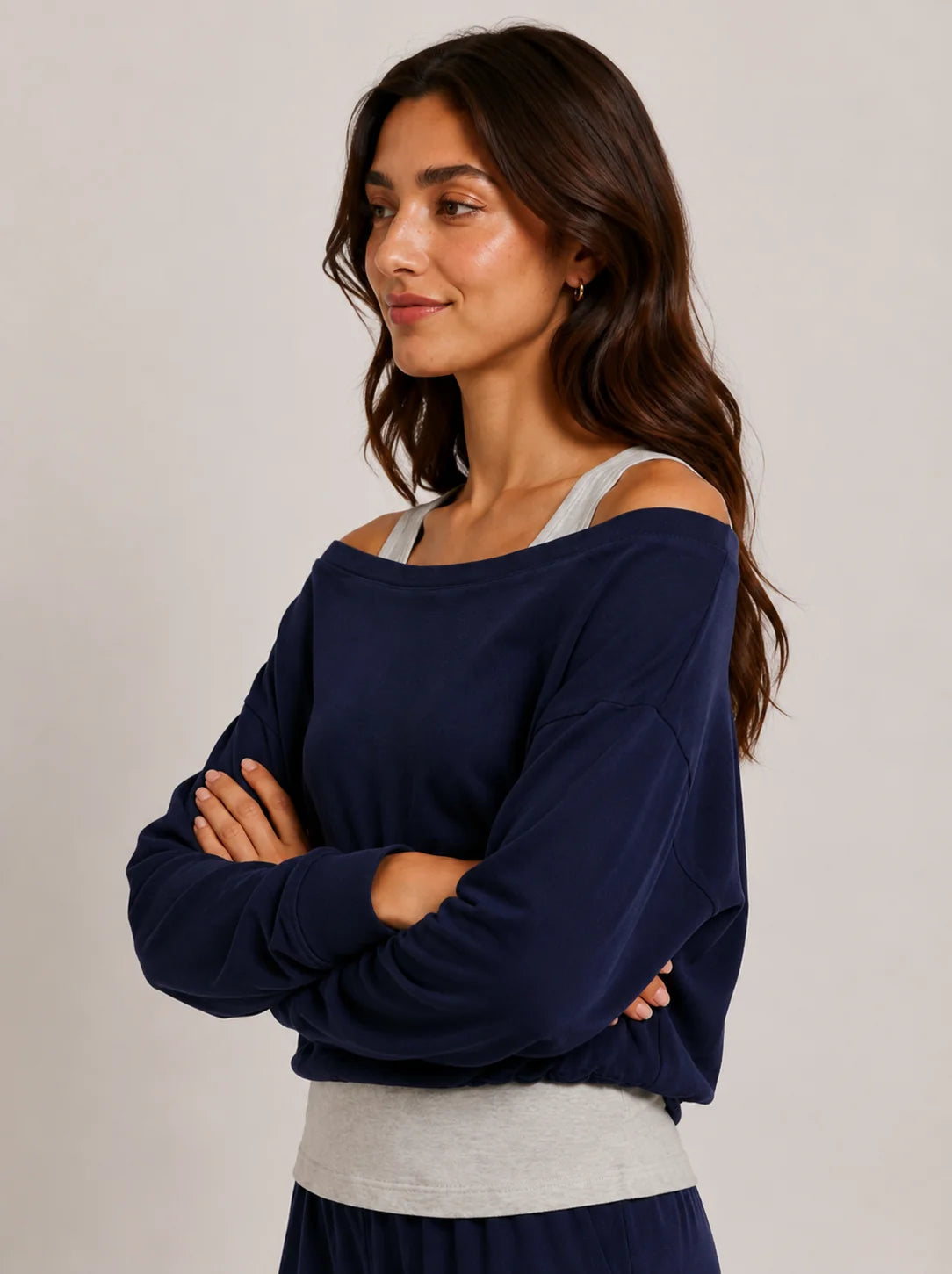 Dixie Double Layer Top- Navy