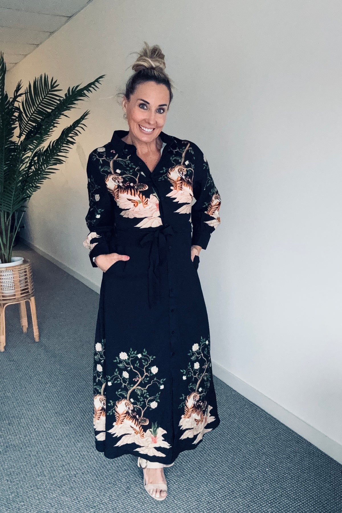Tiger Maxi Dress - Black
