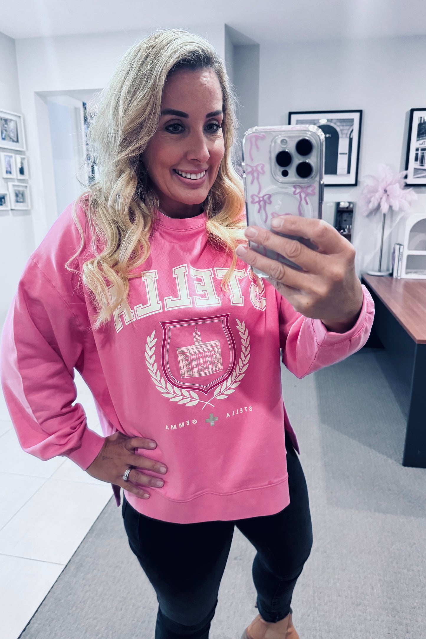 Harvard College Jumper - Bright Pink