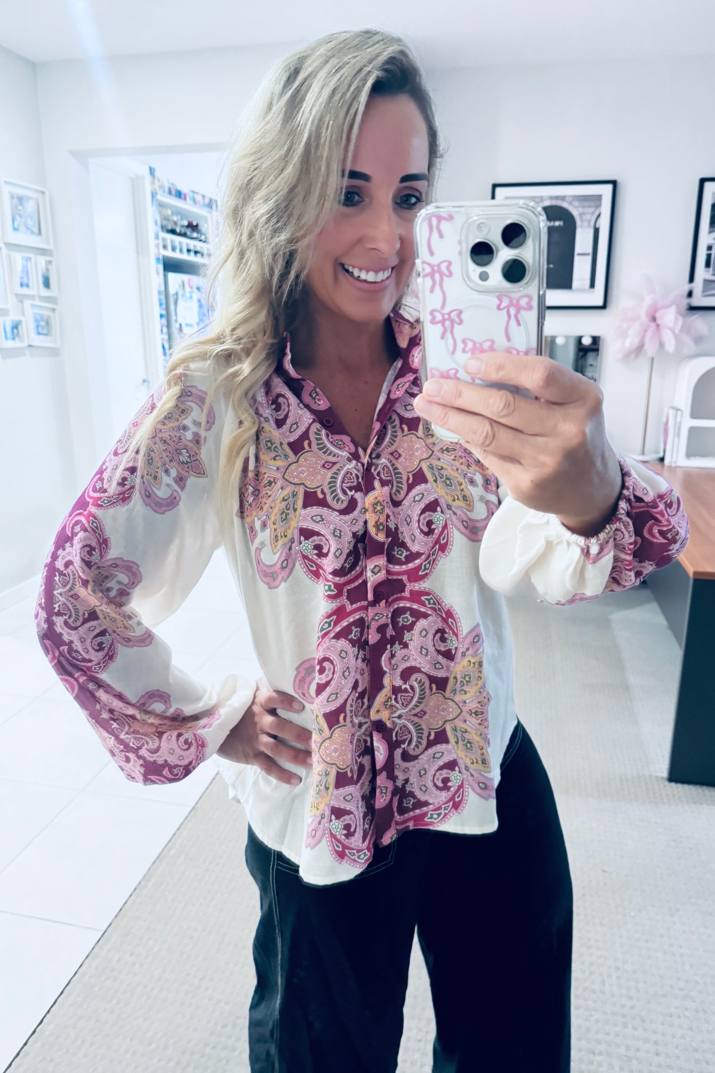 Burgundy Paisley Shirt