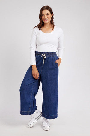 Greta Wide Lag Pant - Dark Wash
