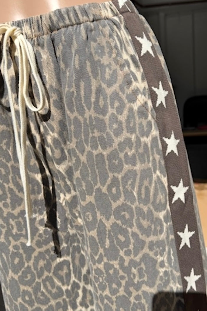 Chocolate Star Racer Jean - Leopard