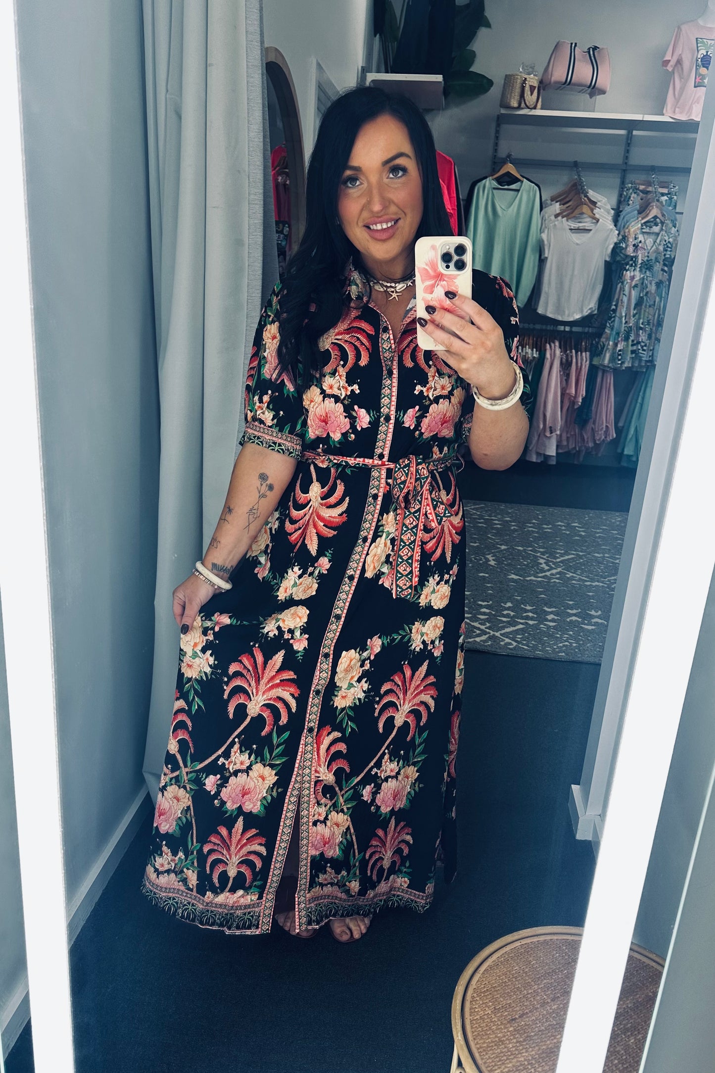 Tutti Palm Dress- Black