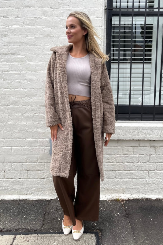 Long Show Stopper Jacket - Taupe