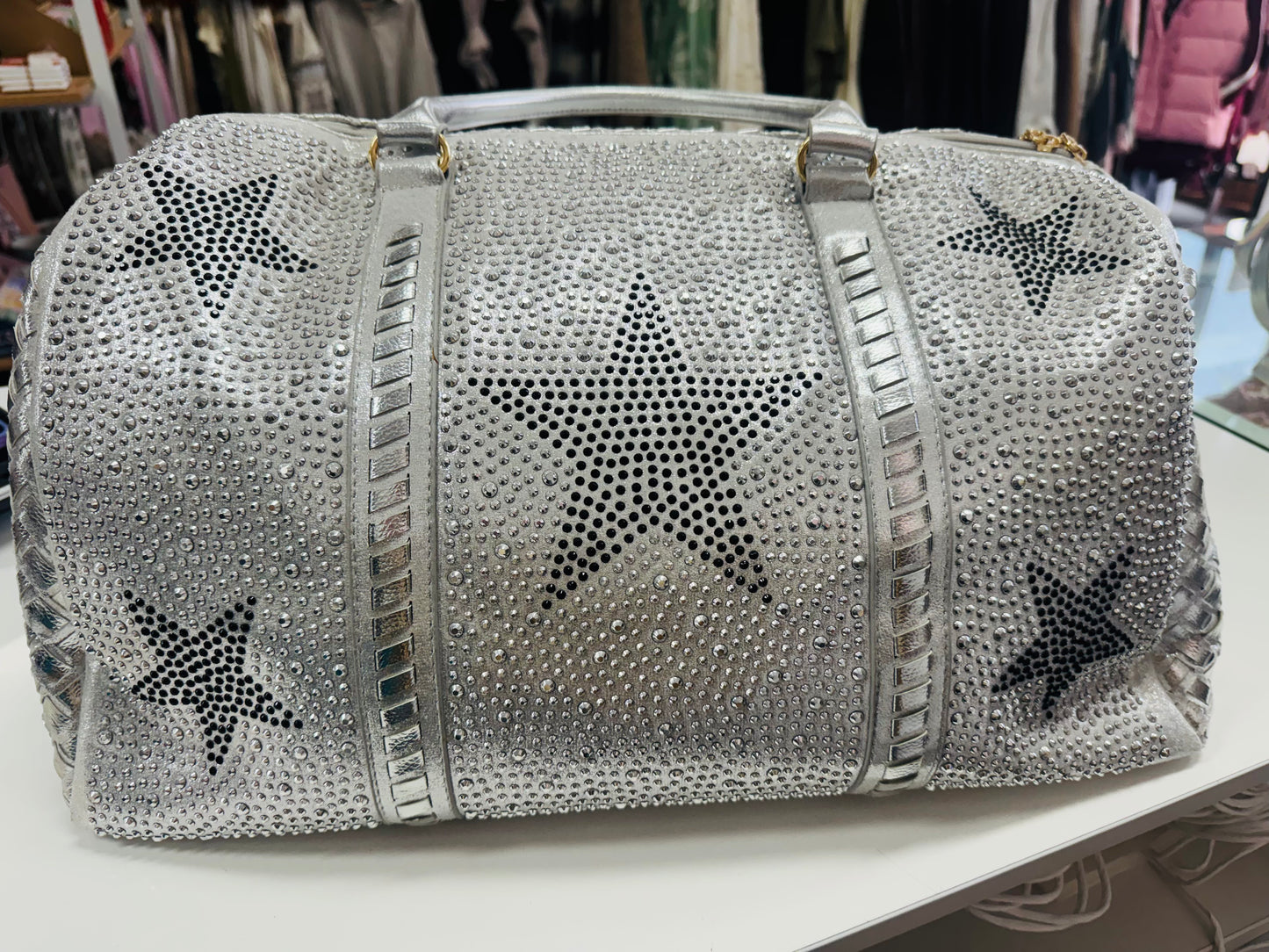Bling Travel Overnight Bag- Silver