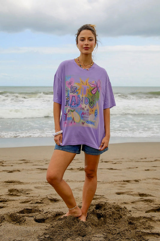 Random And Art Tee- Lavender