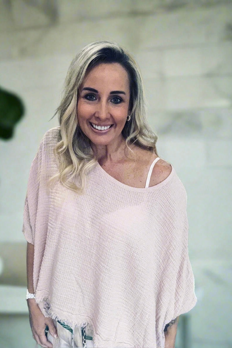 Linen Rosa Top- Rose Pink