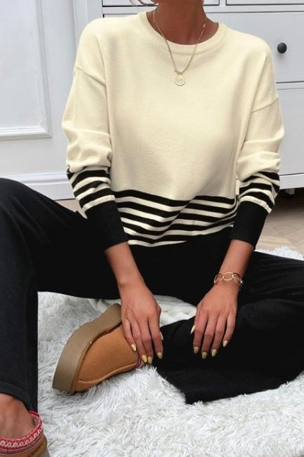 Comfy Stripe knit- Cream