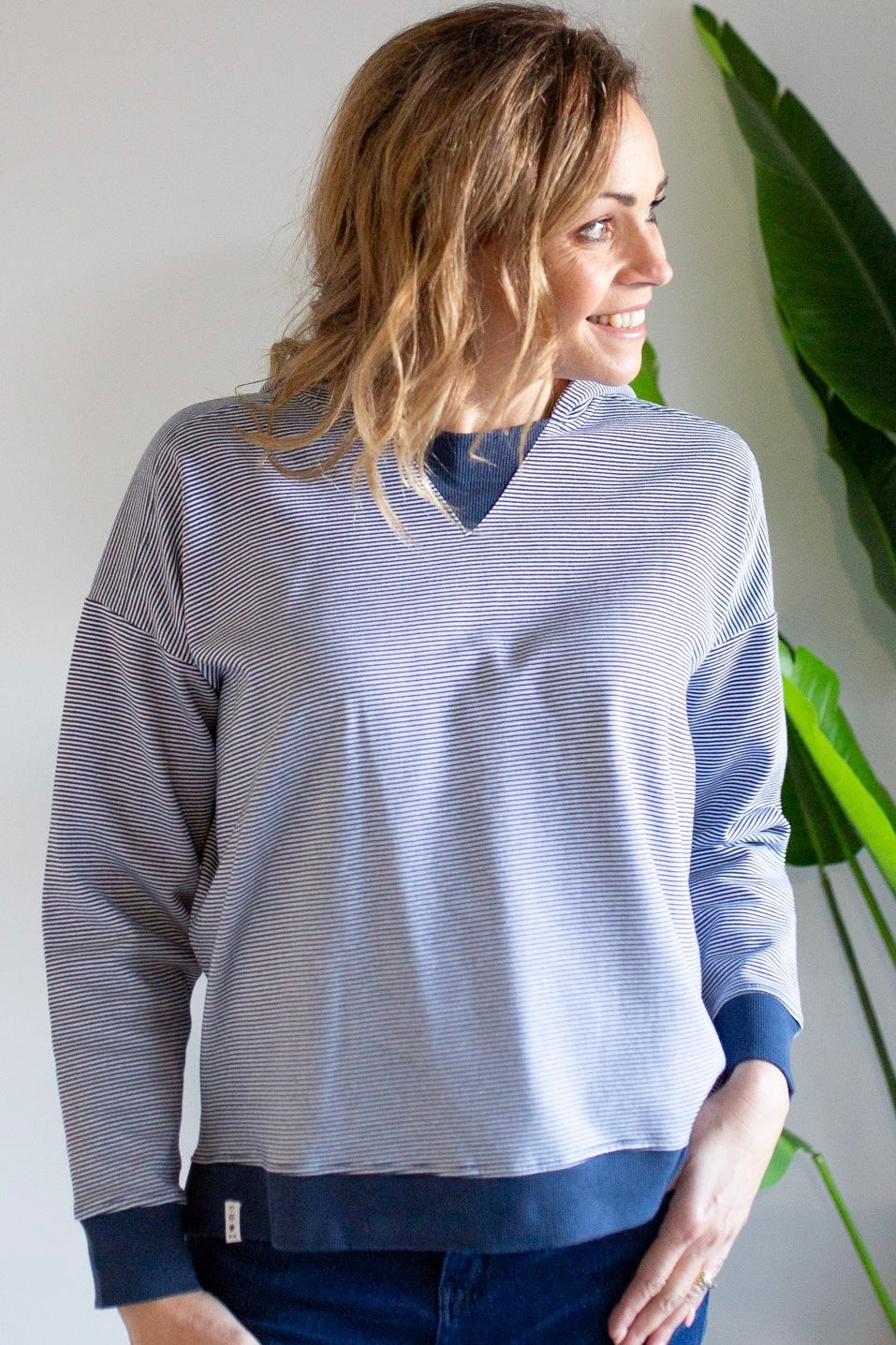 Beloved Stripe Pull Over - Navy/White Stripe